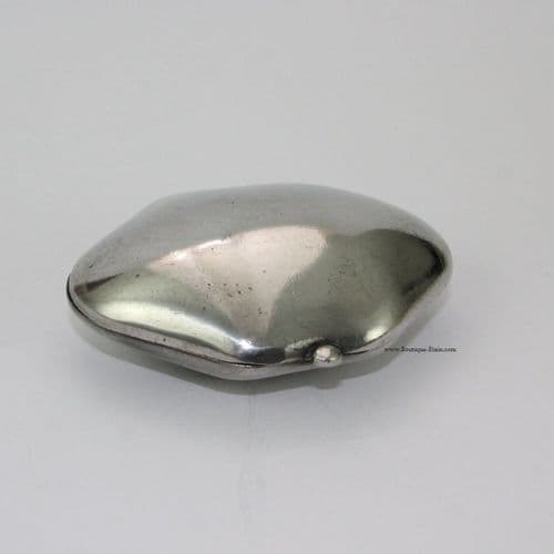 Petite boîte pilulier à charnière en étain