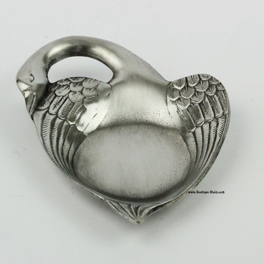 Petite coupe cygne forme coeur, coupelle en étain