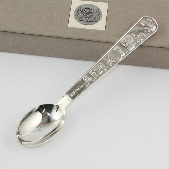 Petite cuillère de naissance argentée personnalisée