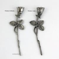 Petite rose en étain dans coffret