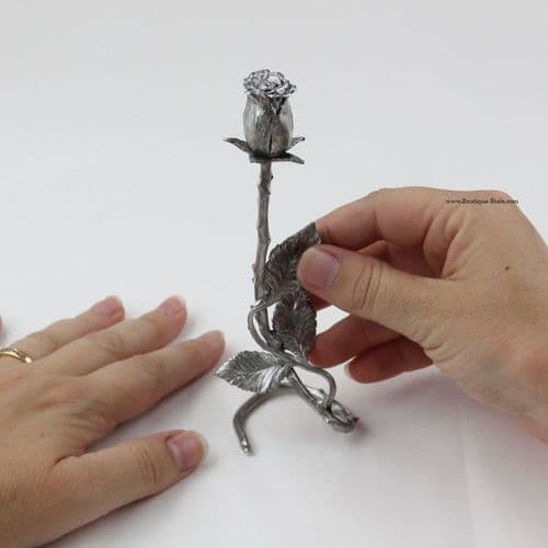 Petite Rose en étain à poser