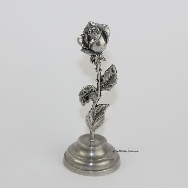 Petite rose en étain 11 cm