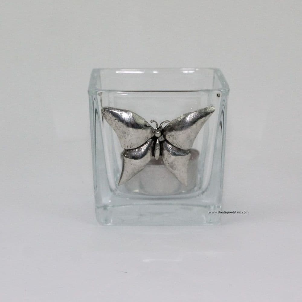 Photophore papillon en étain