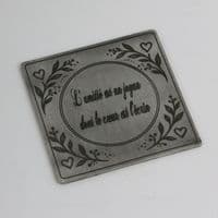 Plaque d'étain à graver 8 x 8 cm