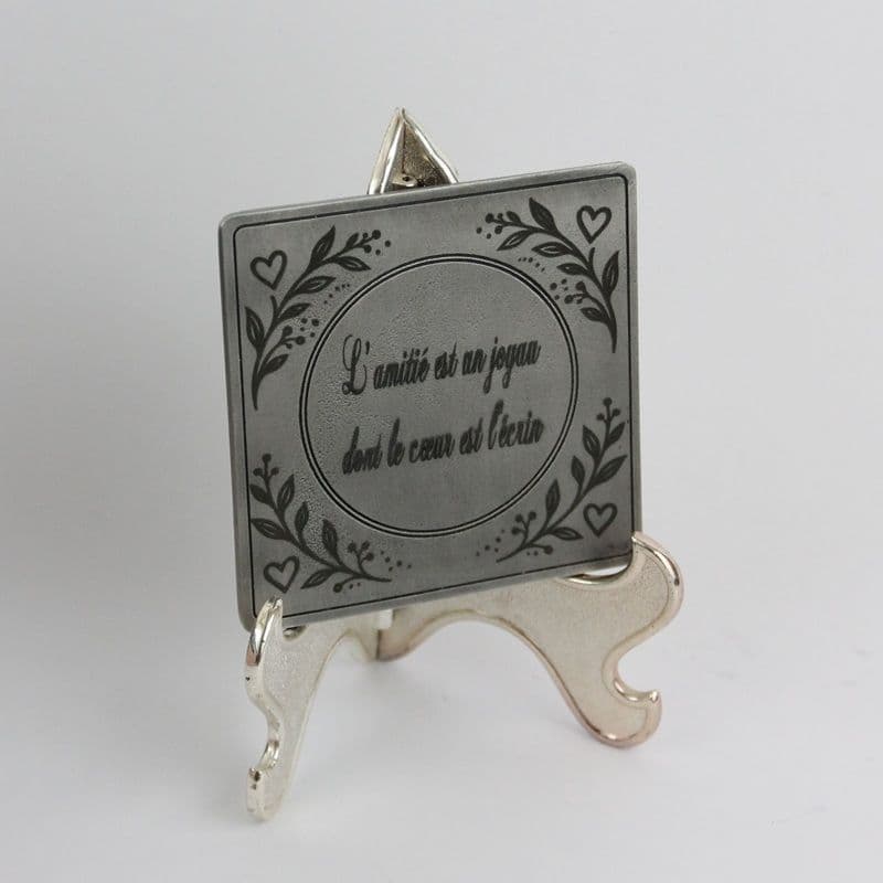Plaque d'étain à graver 8 x 8 cm