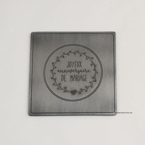 Plaque d'étain à graver