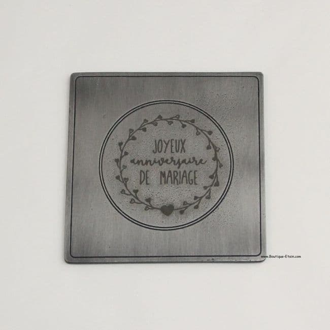 Plaque d'étain à graver