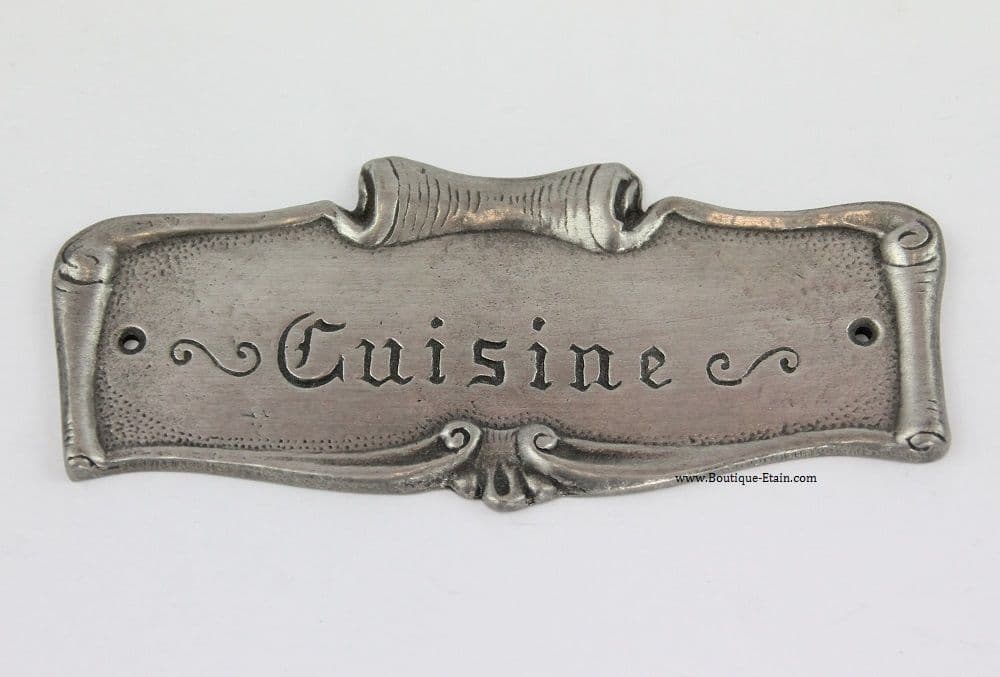 Plaque de porte en étain