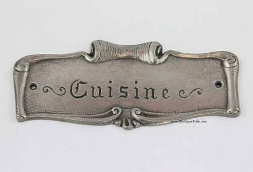 Plaque de porte en étain