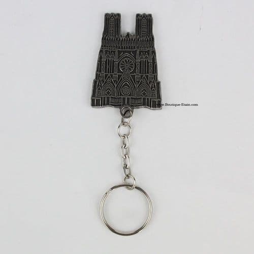 Port-Clefs Souvenir de Reims, la cathédrale en étain