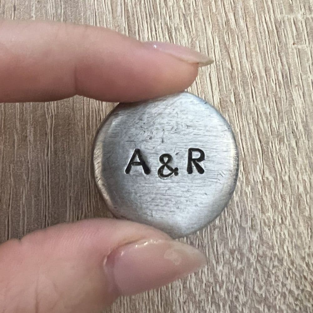 Porte bonheur, cercle de 3 cm en étain massif