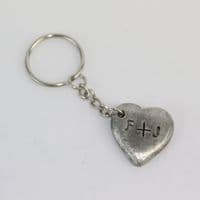 Porte-clés cœur en étain personnalisé