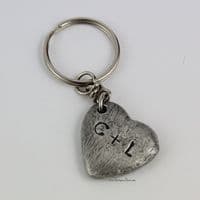 Porte-clés cœur en étain personnalisé