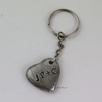 Porte-clés cœur en étain personnalisé