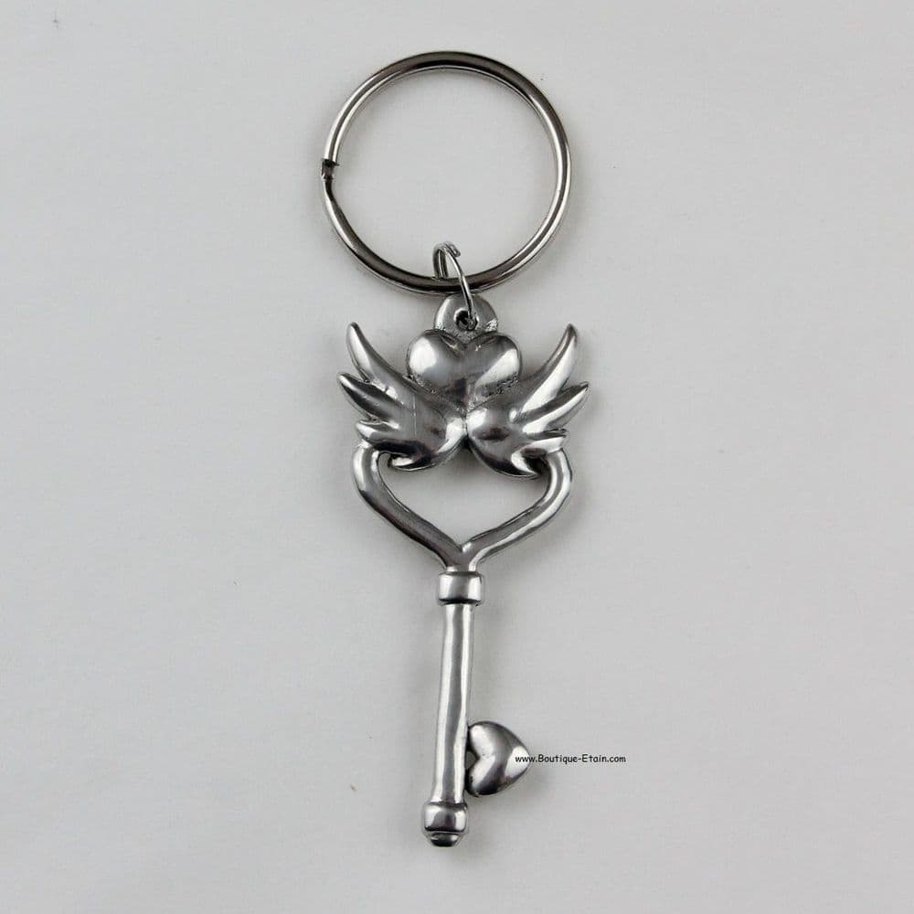 Porte-clés ou porte-clefs clé de mon coeur en étain