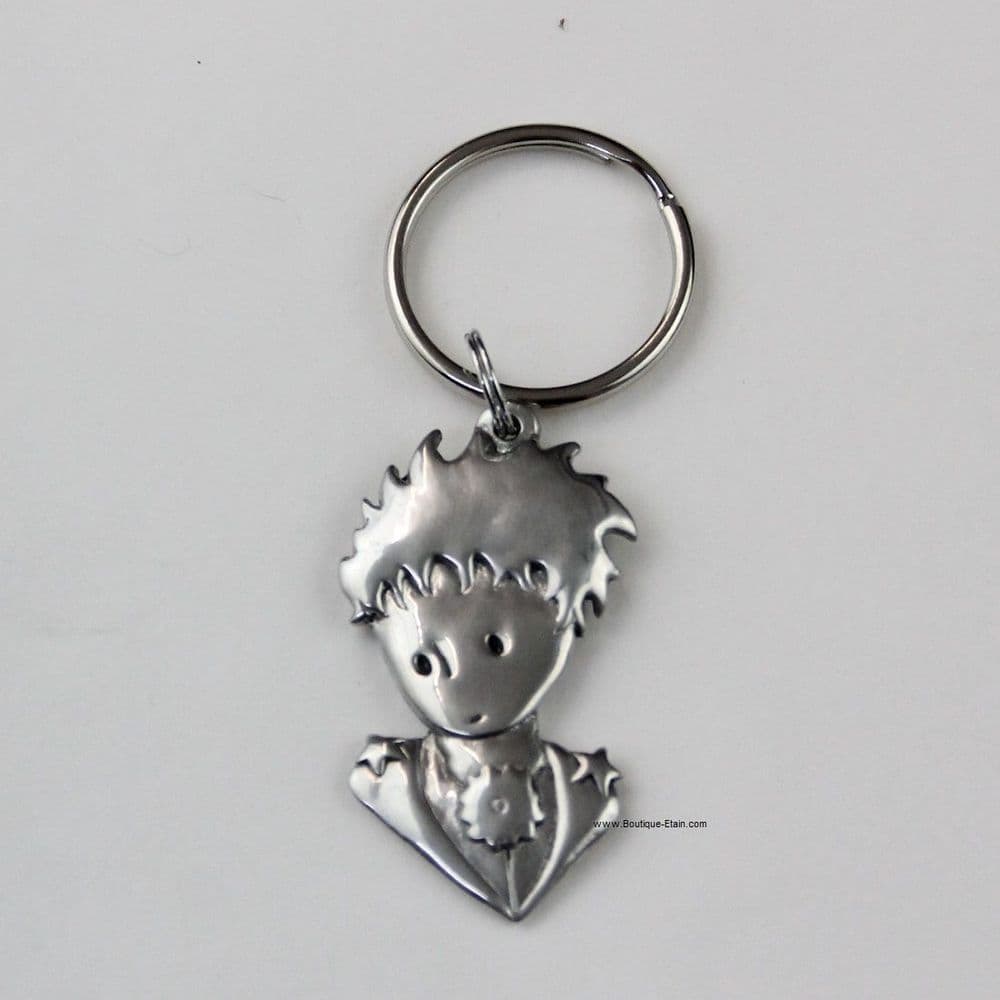 Porte-clés ou porte-clefs Le buste du petit Prince en étain.