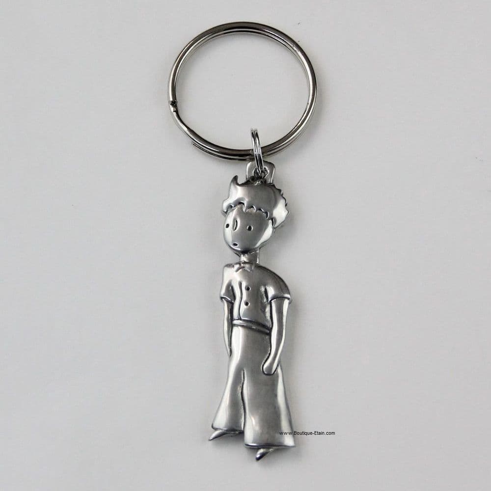 Porte-clés ou porte-clefs Le petit Prince en étain.