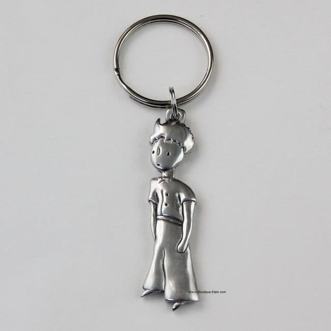 Porte-clés ou porte-clefs Le petit Prince en étain.