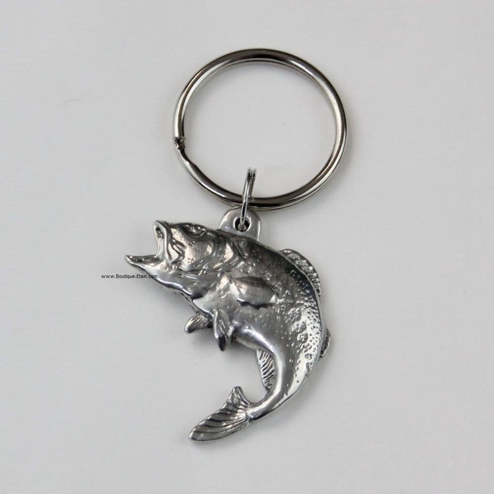 Porte-clés ou porte-clefs Poisson en étain