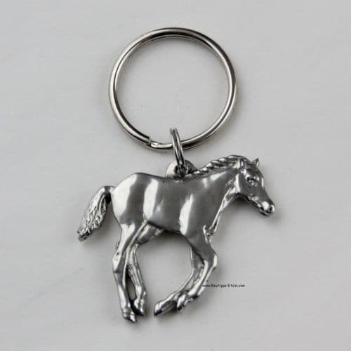 Porte-clés ou porte-clefs Poulain au galop en étain (4)