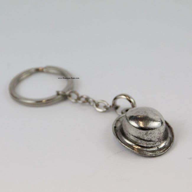 Porte clef chapeau melon en étain