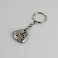 Porte clef coeur en étain massif + gravure