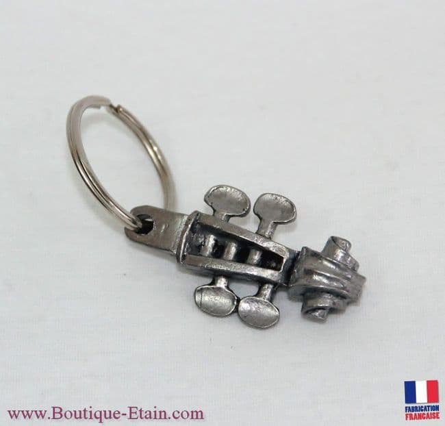 Porte clef en étain violon violoncelle contrebasse
