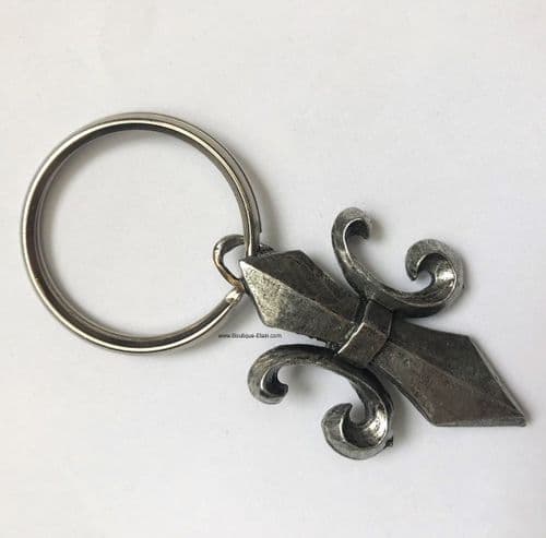 Porte clef fleur de lys en étain