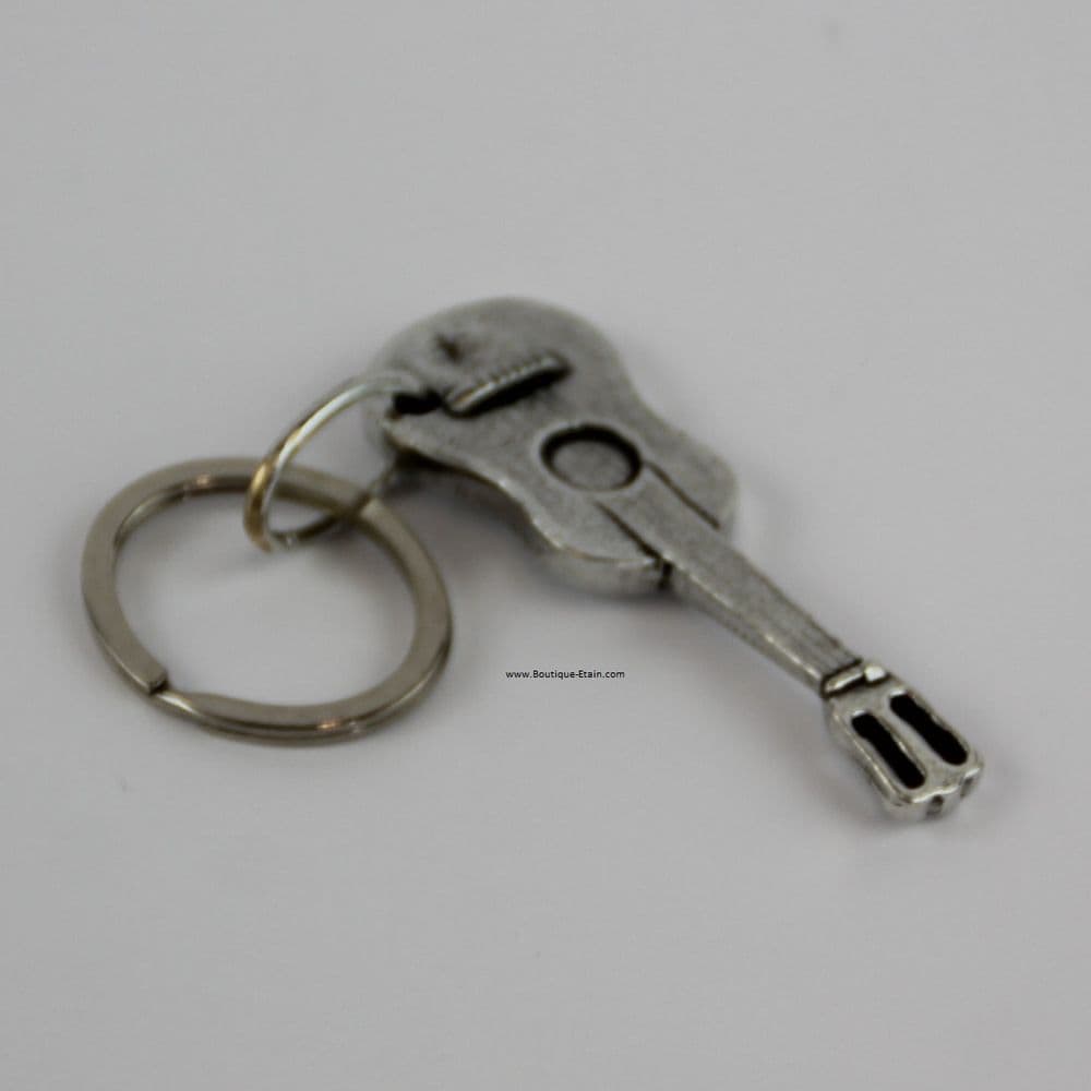 Porte clef guitare en étain massif