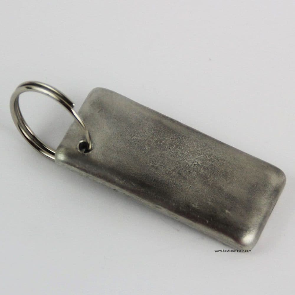 Porte clef petit lingot d'étain env.60g