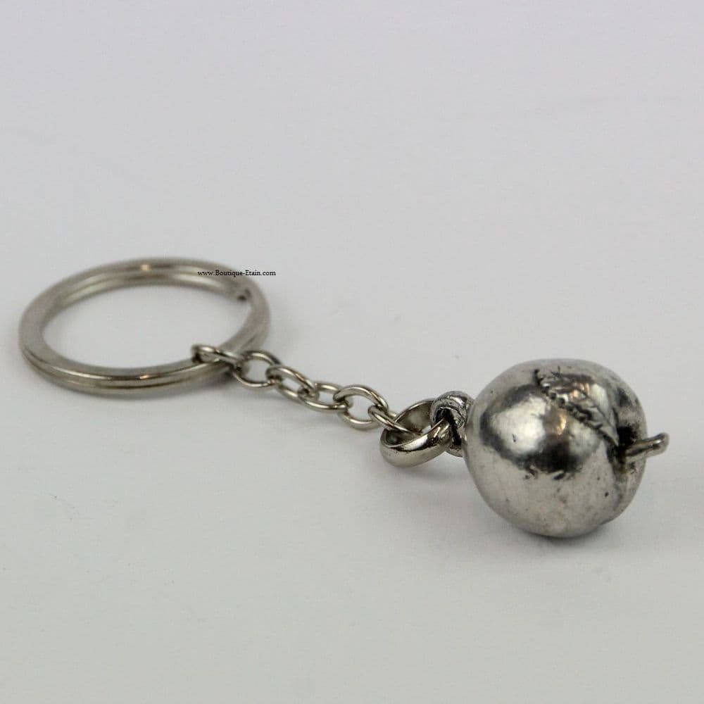 Porte clef pomme en étain
