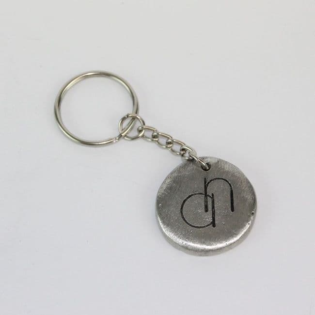 Porte clef rond 3 cm porte-clés gravé en étain