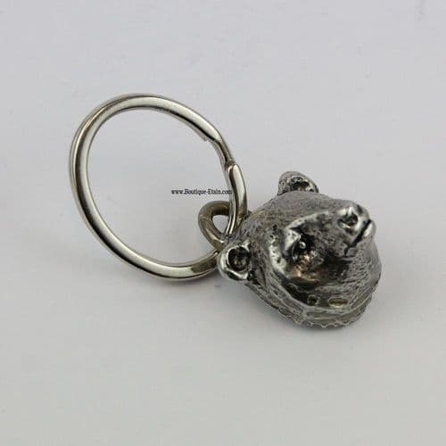 Porte clef tête d'ours en étain ou grizzli