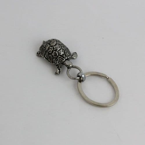 Porte clef tortue terrestre en étain massif