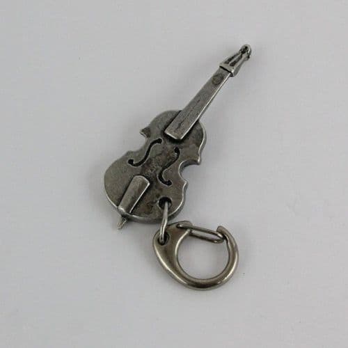 Porte clef violon en étain massif