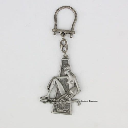 Porte clefs Astral Verseau en étain