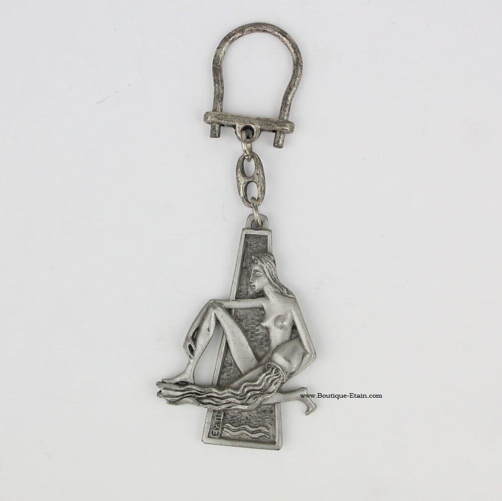 Porte clefs Astral Verseau en étain