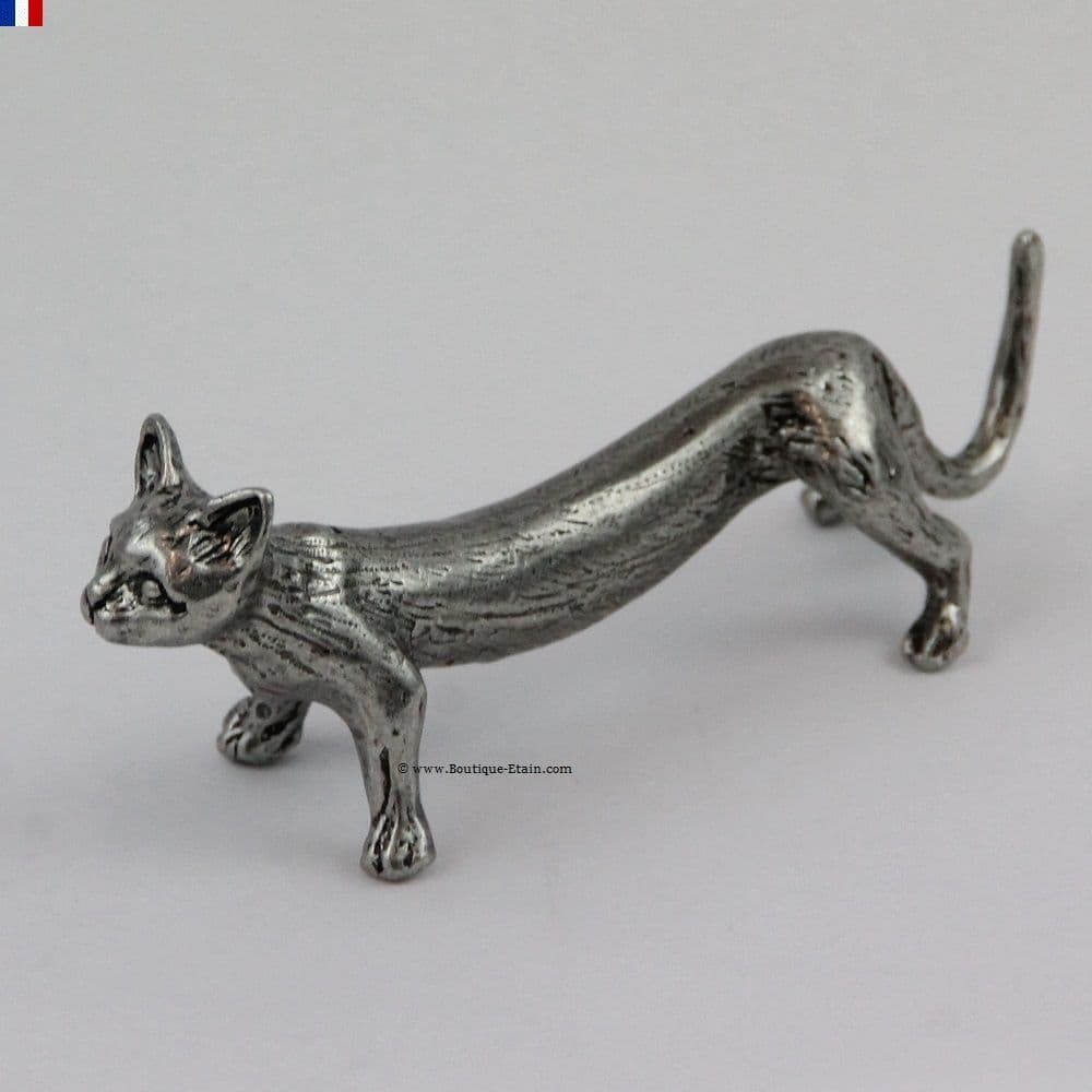 Porte couteau chat en étain