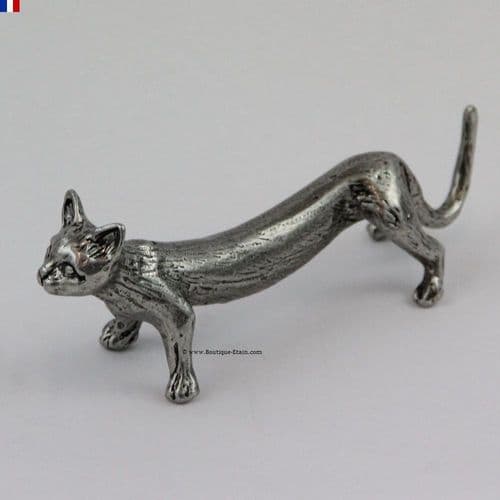 Porte couteau chat en étain