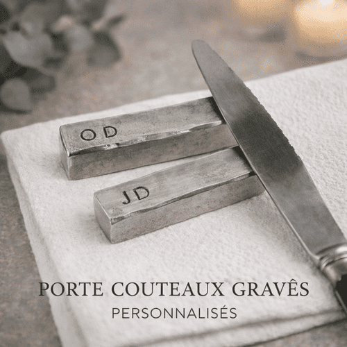 Porte couteau en étain à vos initiales