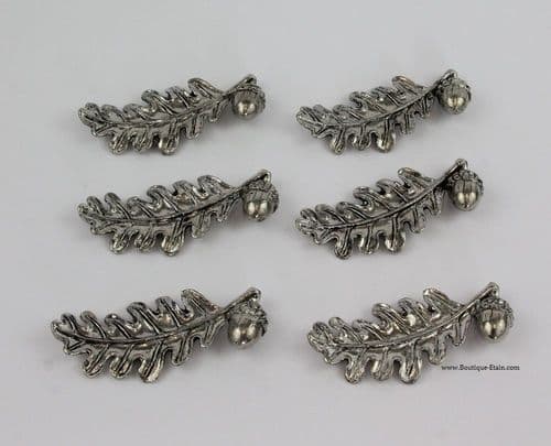 Porte couteau feuille de chêne et gland en étain