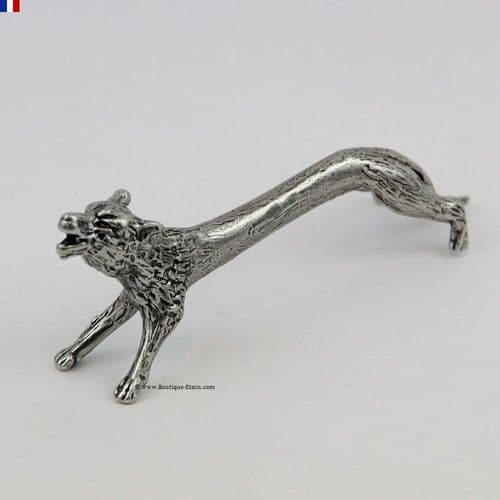Porte couteau Loup en étain