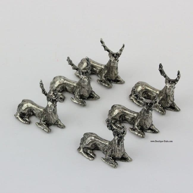 Porte-couteaux décor cerf en étain