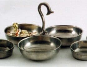 Porte douceur 3 bols en étain