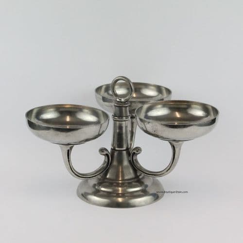 Porte douceur 3 coupelles rehaussées sur socle en étain