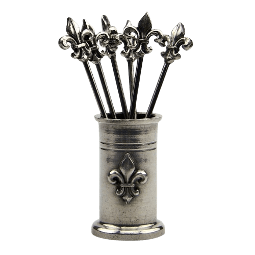 Porte piques apéro décor Fleur de Lys en étain