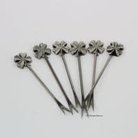 Porte piques apéro trèfle à 4 feuilles en étain