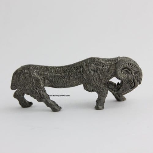 Repose couteau, bélier miniature en étain