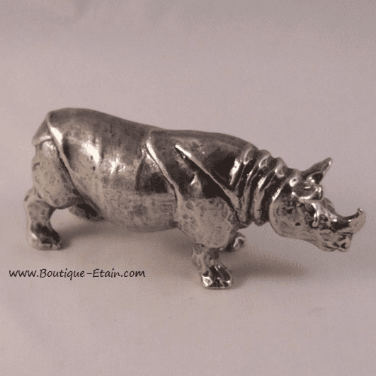 Rhinocéros miniature en étain