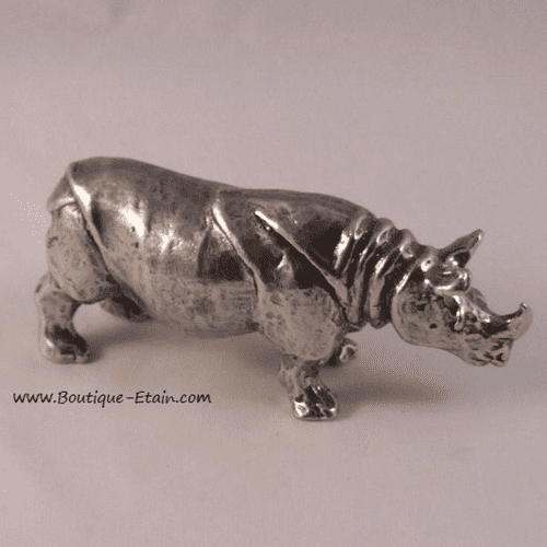 Rhinocéros miniature en étain